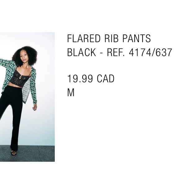Size M | Zara flared rib pants - Picture 2 of 2